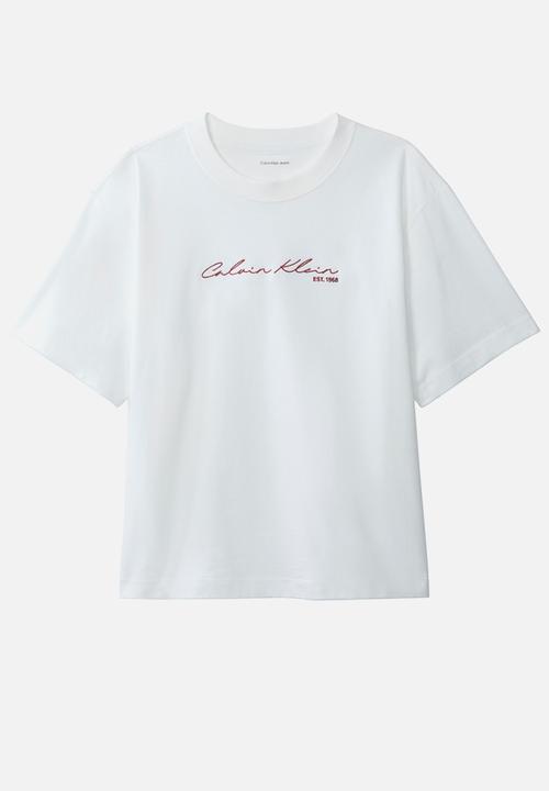 Calvin Klein - Ss graphic boxy tee - bright white
