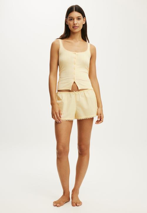 Cotton On - Dreamy Soft Pointelle Button Up Cami - Banana Whip