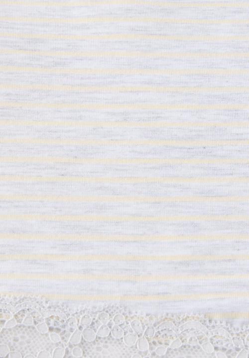 Cotton On - Slinky Soft Babydoll Set - Lucy Stripe Light Grey Marle/Banana Whip