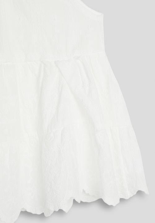 Pop Candy - Anglaise boho-style tunic top - white