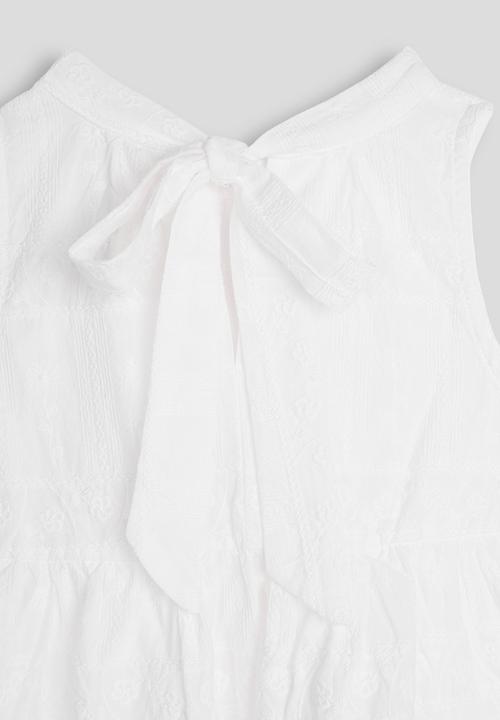 Pop Candy - Anglaise boho-style tunic top - white