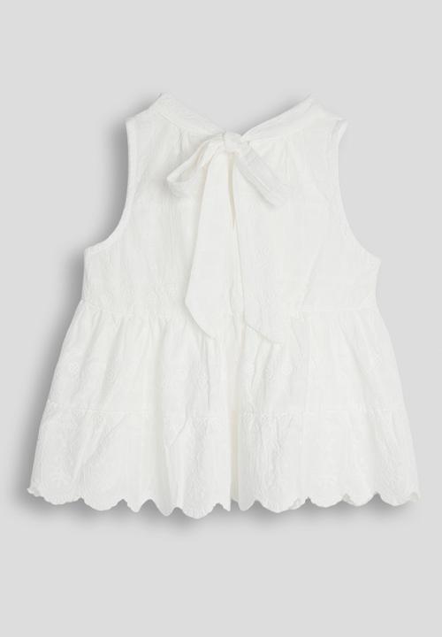 Pop Candy - Anglaise boho-style tunic top - white