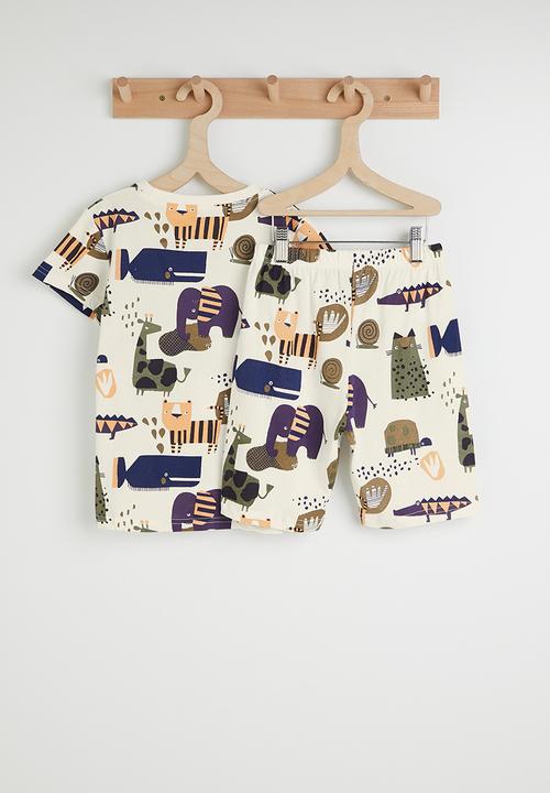 Pop Candy - Aop tee and shorts - off white