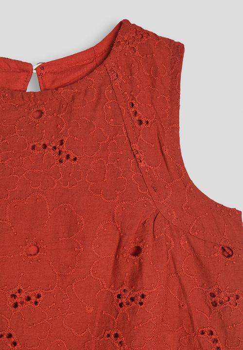 Pop Candy - Anglaise scallop edge flared top - barbados red
