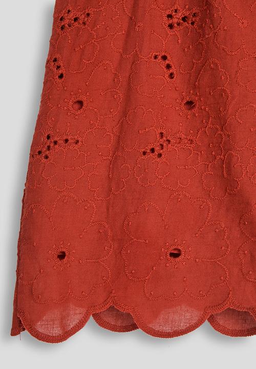 Pop Candy - Anglaise scallop edge flared top - barbados red