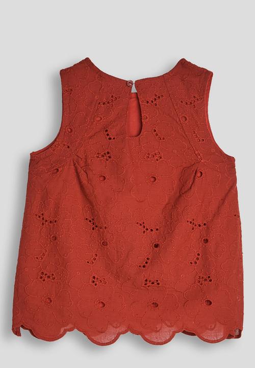 Pop Candy - Anglaise scallop edge flared top - barbados red