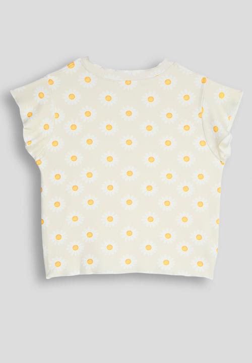 Pop Candy - Daisy aop lettuce hem tee - multi
