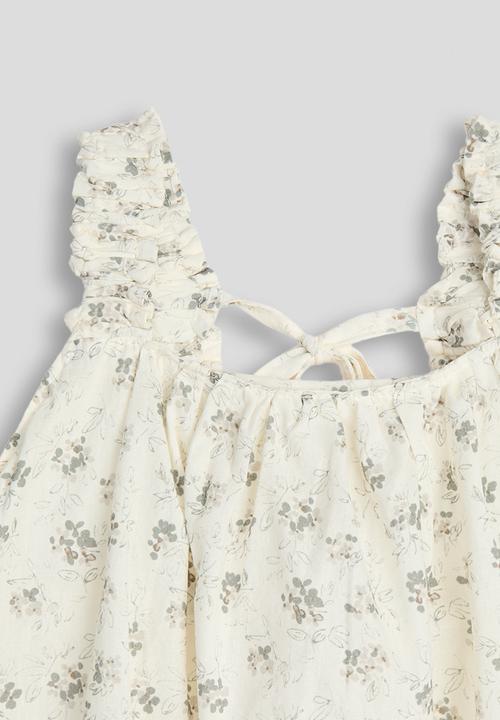 Pop Candy - Elasticated shoulder top - white/floral aop