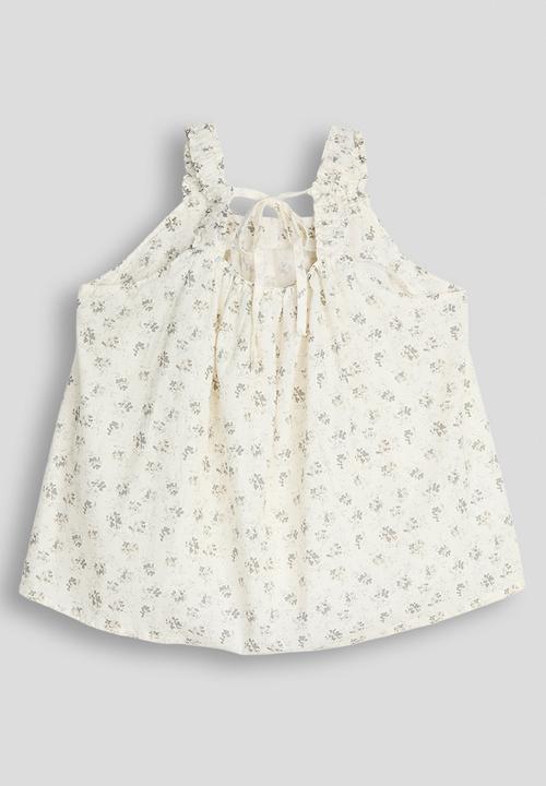 Pop Candy - Elasticated shoulder top - white/floral aop