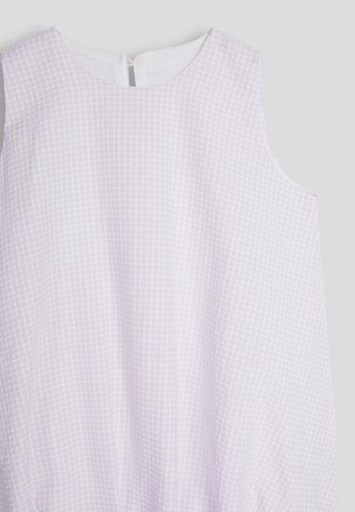 Pop Candy - Check bubble hem top - light purple