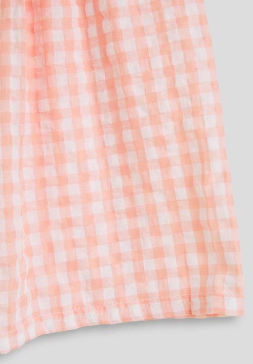 Pop Candy - Graphic tee with gingham shorts - white/pink