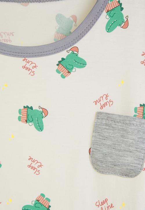 Pop Candy - Aop tank top & shorts pj set - white/green