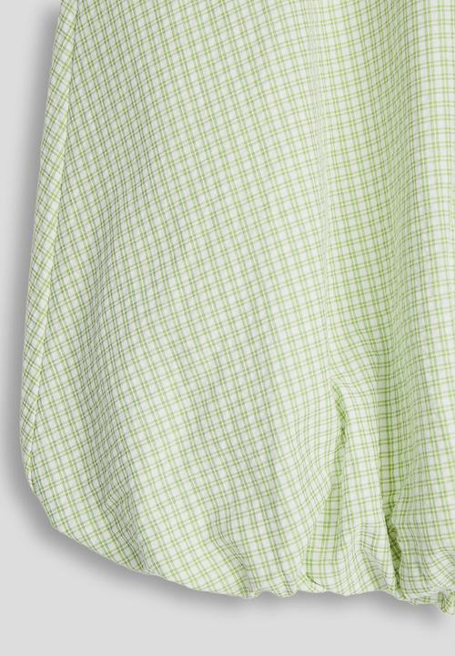 Pop Candy - Check bubble hem top - light green