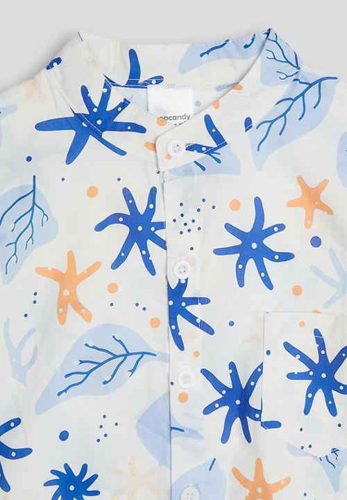 Pop Candy - Leaf aop shirt - white