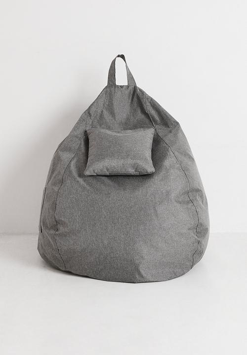 Pop Candy - Bean bag with ottoman - charcoal
