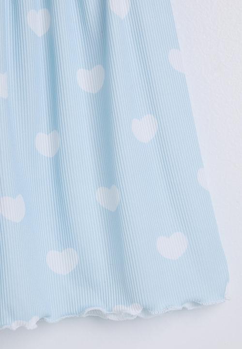 Pop Candy - Heart aop tee and shorts - light blue