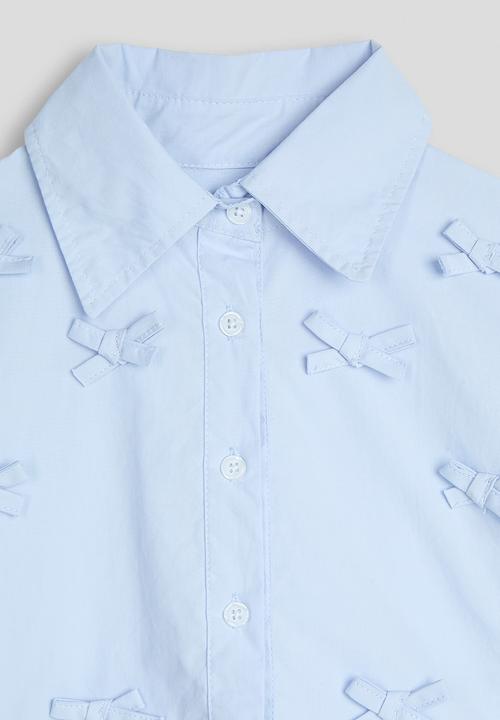 Pop Candy - All-over bow applique shirt - blue