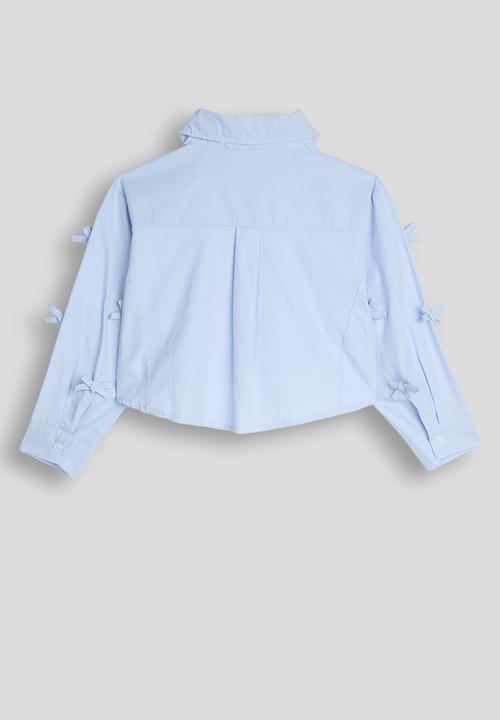 Pop Candy - All-over bow applique shirt - blue