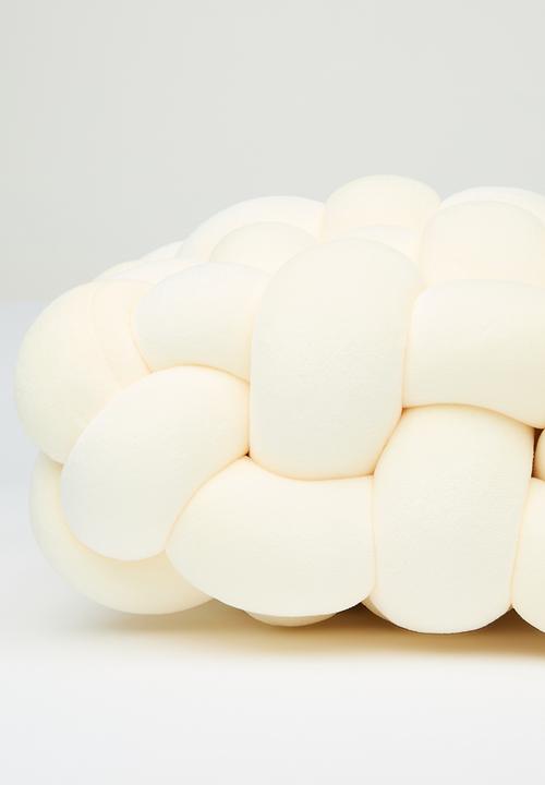 Pop Candy - Mochi minky braided cushion - cream