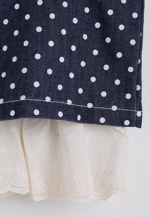 Pop Candy - Denim cami tee & bermuda shorts - blue/white