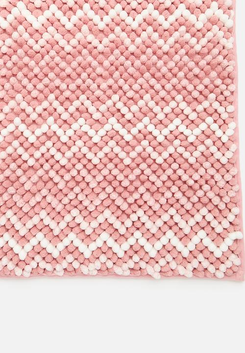 Pop Candy - Bobble chevron design floor mat - pink multi