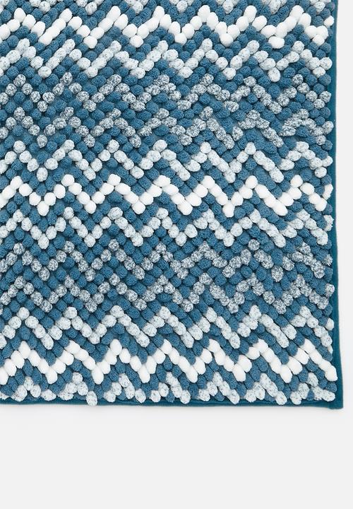 Pop Candy - Bobble chevron design floor mat - blue multi