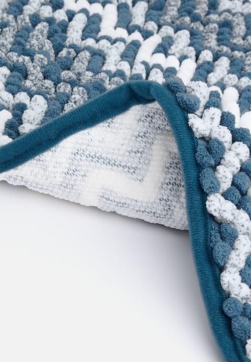 Pop Candy - Bobble chevron design floor mat - blue multi