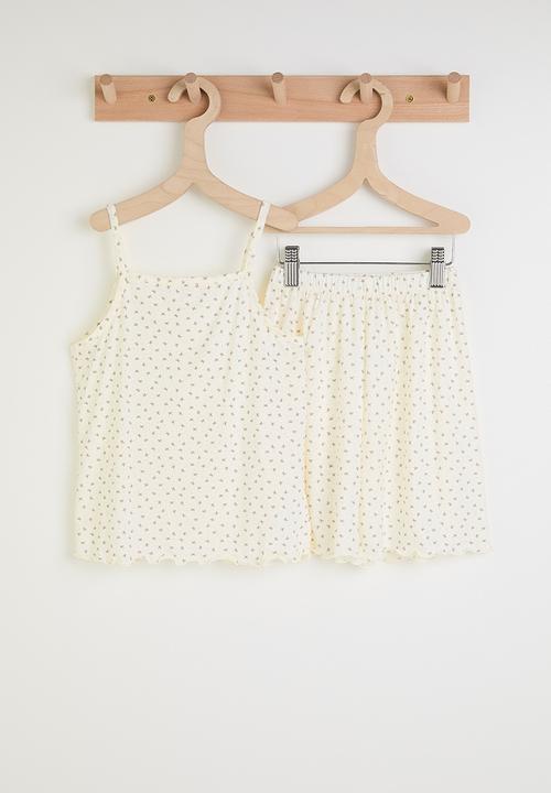 Pop Candy - Aop cami top & shorts - cream