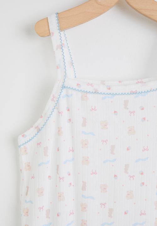 Pop Candy - Aop cami top & shorts - white