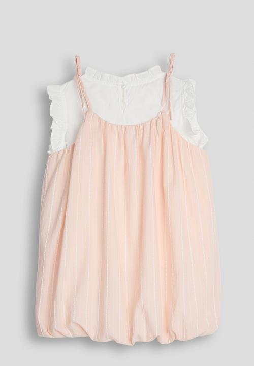 Pop Candy - Frilled collar top with bubble hem dress - white/pink