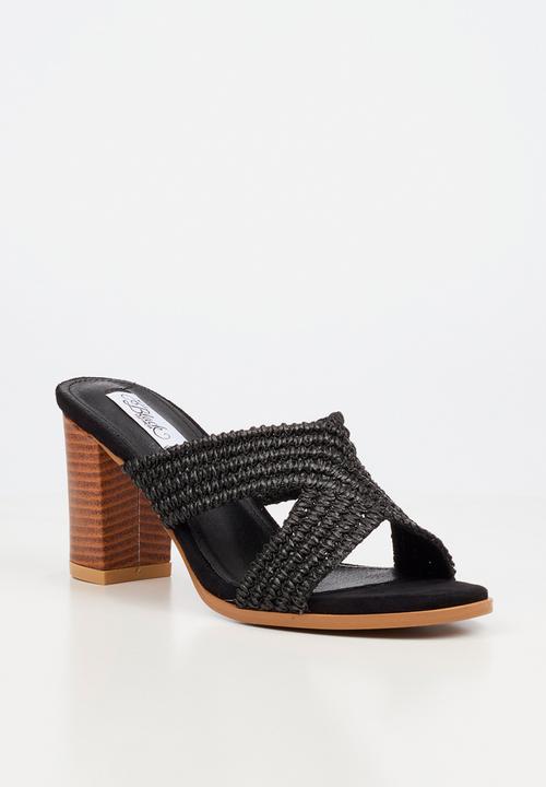 Miss Black - Ambrielle 1 raffia block heel - black