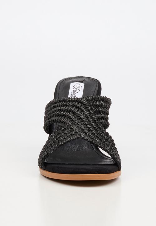Miss Black - Ambrielle 1 raffia block heel - black