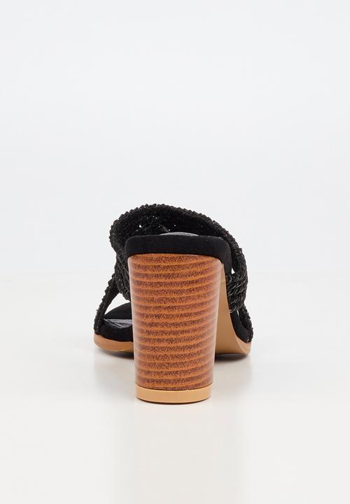 Miss Black - Ambrielle 1 raffia block heel - black