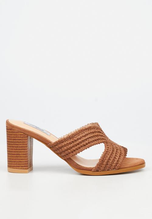 Miss Black - Ambrielle 1 raffia block heel - tan