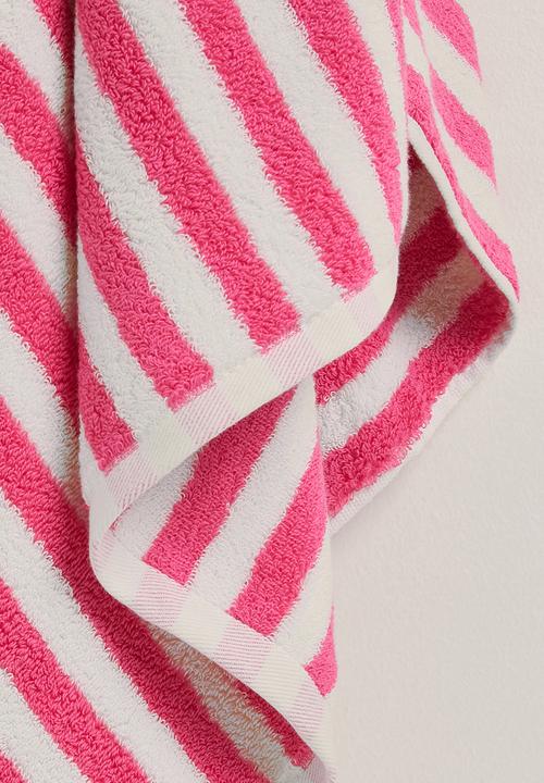 Pop Candy - Striped bath towel - cerise pink