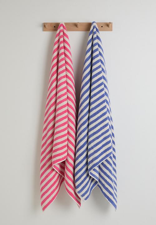 Pop Candy - Striped bath towel - blue