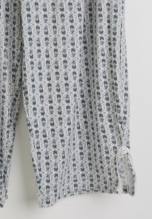 Pop Candy - Aop cami top & pants pj set - grey