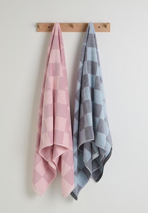 Pop Candy - Checkered bath towel - pink multi