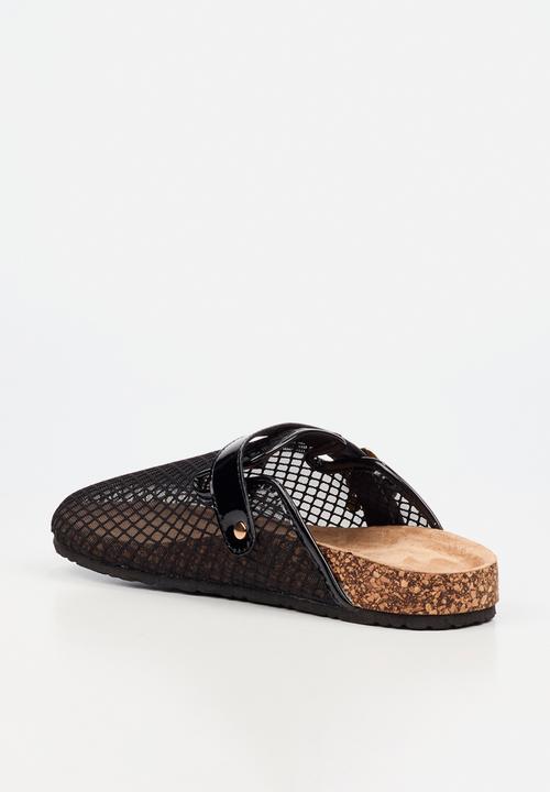 Viabeach - Qork 15 mesh cork sandal - black