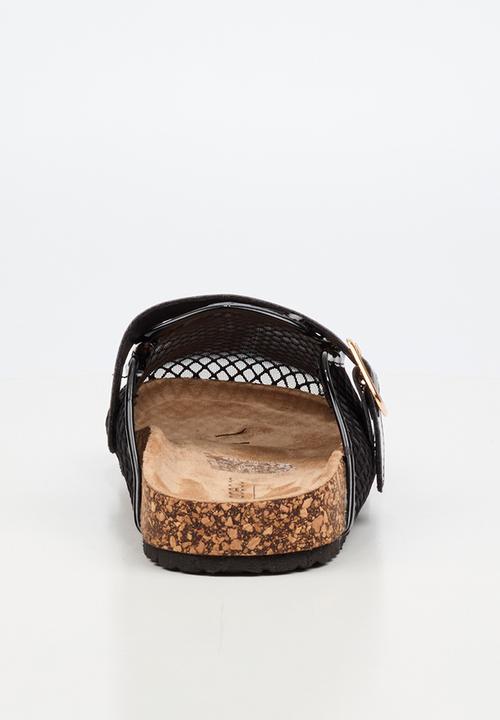 Viabeach - Qork 15 mesh cork sandal - black