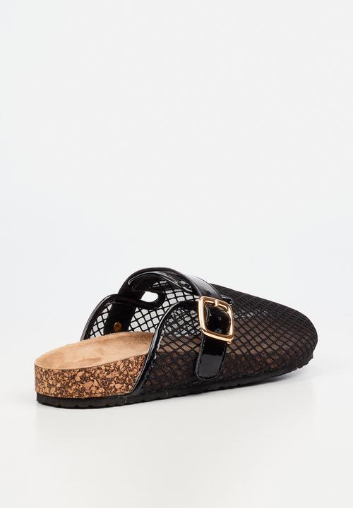 Viabeach - Qork 15 mesh cork sandal - black