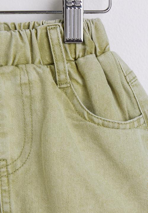 Pop Candy - Denim collared vest with skirt - distressed green