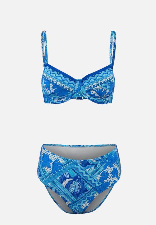Trendyol - Balconette high waist bikini set - navy blue