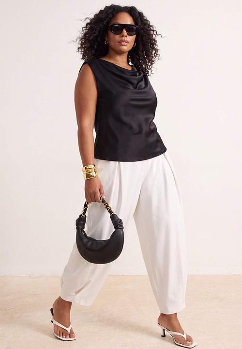 Trendyol - Plus satin woven blouse - black
