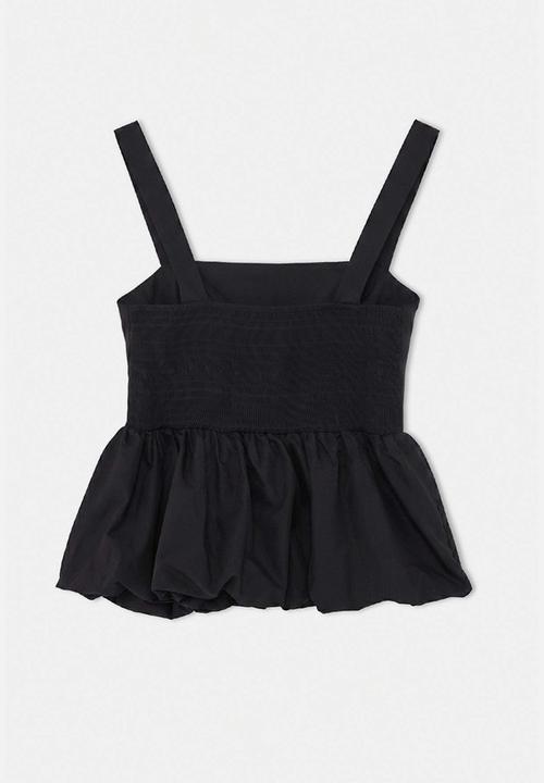 Trendyol - Balloon Hem Woven Blouse - Black