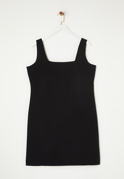 Trendyol - Plus premium square neck inside wire dress - black