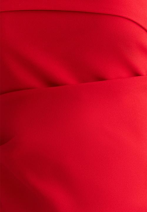 Trendyol - Strapless Draped Blouse - Red