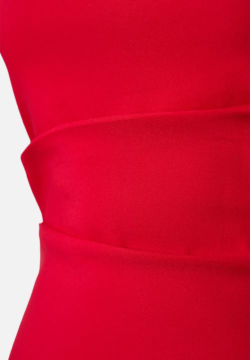 Trendyol - Strapless Draped Blouse - Red