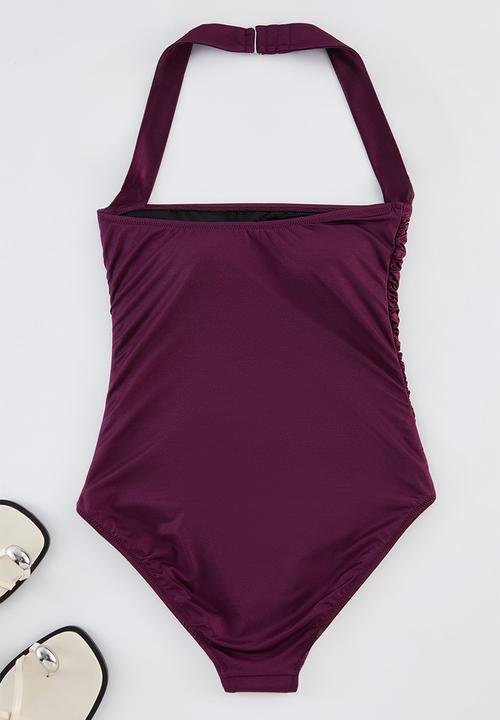 Trendyol - Strapless corset swimsuit - damson*st