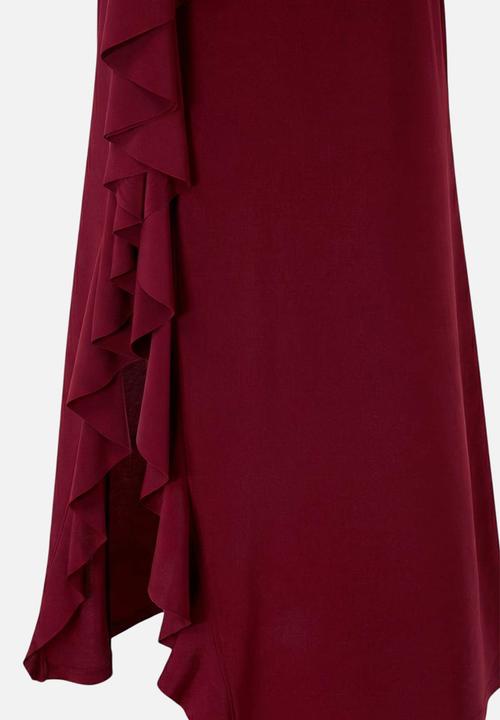 Trendyol - Limited Edition Maxi Knit Skirt - Burgundy